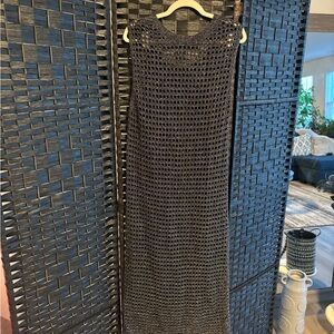 Zara Black Crochet Maxi Dress